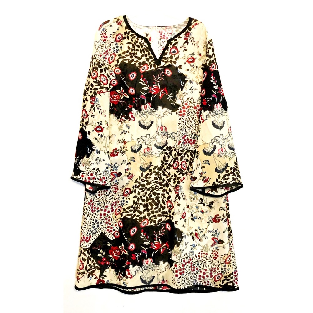 NWOT Sheer Asian Print Dress